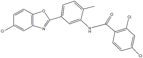 2,4-dichloro-N-[5-(5-chloro-1,3-benzoxazol-2-yl)-2-methylphenyl]benzamide 结构式