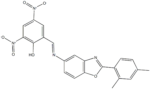 2-({[2-(2,4-dimethylphenyl)-1,3-benzoxazol-5-yl]imino}methyl)-4,6-bisnitrophenol 结构式