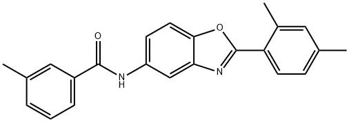 N-[2-(2,4-dimethylphenyl)-1,3-benzoxazol-5-yl]-3-methylbenzamide 结构式