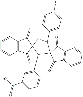 2-(4-iodophenyl)-4-(3-nitrophenyl)-dispiro[1H-indene-2,3'-tetrahydrofuran-5',2''-(1''H)-indene]-1,1'',3,3''(2H,2''H)-tetrone 结构式