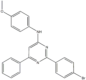 N-[2-(4-bromophenyl)-6-phenyl-4-pyrimidinyl]-N-(4-methoxyphenyl)amine 结构式