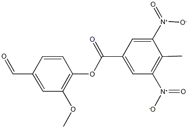 4-formyl-2-methoxyphenyl 3,5-bisnitro-4-methylbenzoate 结构式