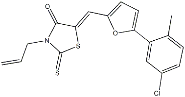 3-allyl-5-{[5-(5-chloro-2-methylphenyl)-2-furyl]methylene}-2-thioxo-1,3-thiazolidin-4-one 结构式