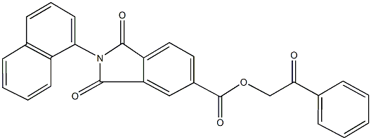 2-oxo-2-phenylethyl 2-(1-naphthyl)-1,3-dioxoisoindoline-5-carboxylate 结构式
