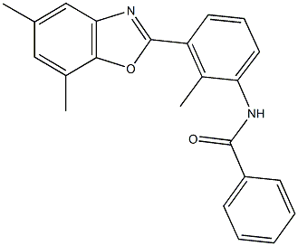 N-[3-(5,7-dimethyl-1,3-benzoxazol-2-yl)-2-methylphenyl]benzamide 结构式