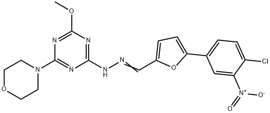 5-{4-chloro-3-nitrophenyl}-2-furaldehyde (4-methoxy-6-morpholin-4-yl-1,3,5-triazin-2-yl)hydrazone 结构式
