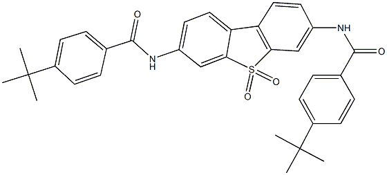 4-tert-butyl-N-{7-[(4-tert-butylbenzoyl)amino]-5,5-dioxidodibenzo[b,d]thien-3-yl}benzamide 结构式