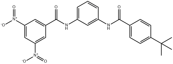 N-[3-({[4-(1,1-dimethylethyl)phenyl]carbonyl}amino)phenyl]-3,5-bisnitrobenzamide 结构式