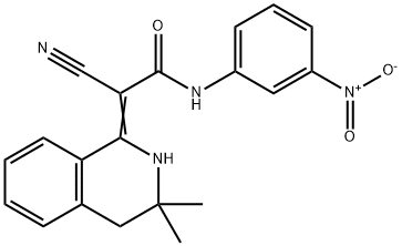 2-cyano-2-(3,3-dimethyl-3,4-dihydro-1(2H)-isoquinolinylidene)-N-{3-nitrophenyl}acetamide 结构式