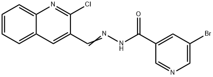 5-bromo-N'-[(2-chloro-3-quinolinyl)methylene]nicotinohydrazide 结构式