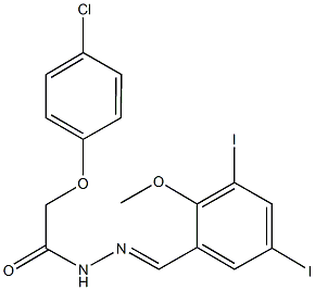 2-(4-chlorophenoxy)-N'-(3,5-diiodo-2-methoxybenzylidene)acetohydrazide 结构式