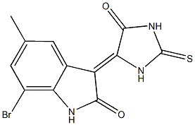 7-bromo-5-methyl-3-(5-oxo-2-thioxo-4-imidazolidinylidene)-1,3-dihydro-2H-indol-2-one 结构式