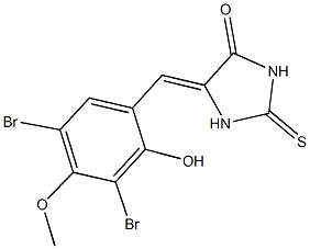 5-(3,5-dibromo-2-hydroxy-4-methoxybenzylidene)-2-thioxo-4-imidazolidinone 结构式