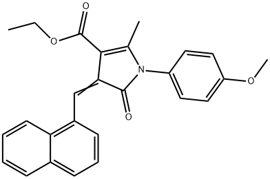 ethyl 1-(4-methoxyphenyl)-2-methyl-4-(1-naphthylmethylene)-5-oxo-4,5-dihydro-1H-pyrrole-3-carboxylate 结构式