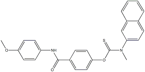 O-{4-[(4-methoxyanilino)carbonyl]phenyl} methyl(2-naphthyl)thiocarbamate 结构式