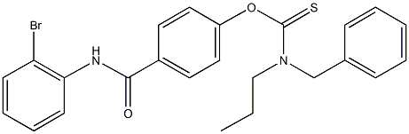 O-{4-[(2-bromoanilino)carbonyl]phenyl} benzyl(propyl)thiocarbamate 结构式