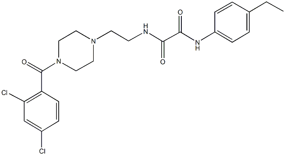 N~1~-{2-[4-(2,4-dichlorobenzoyl)-1-piperazinyl]ethyl}-N~2~-(4-ethylphenyl)ethanediamide 结构式