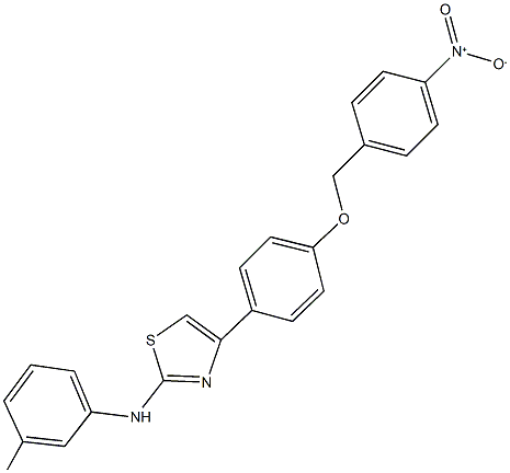 4-[4-({4-nitrobenzyl}oxy)phenyl]-2-(3-toluidino)-1,3-thiazole 结构式