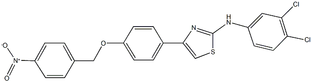 2-(3,4-dichloroanilino)-4-[4-({4-nitrobenzyl}oxy)phenyl]-1,3-thiazole 结构式