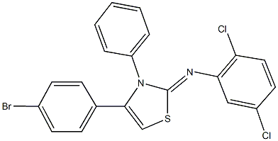 N-(4-(4-bromophenyl)-3-phenyl-1,3-thiazol-2(3H)-ylidene)-N-(2,5-dichlorophenyl)amine 结构式