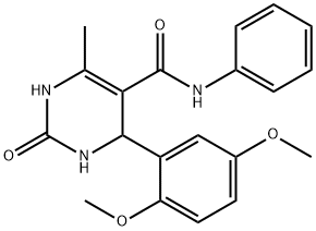 4-(2,5-dimethoxyphenyl)-6-methyl-2-oxo-N-phenyl-1,2,3,4-tetrahydropyrimidine-5-carboxamide 结构式