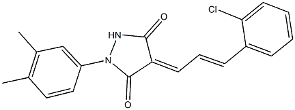 4-[3-(2-chlorophenyl)-2-propenylidene]-1-(3,4-dimethylphenyl)-3,5-pyrazolidinedione 结构式