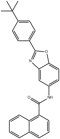 N-[2-(4-tert-butylphenyl)-1,3-benzoxazol-5-yl]-1-naphthamide 结构式