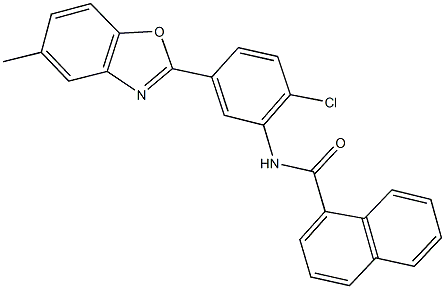 N-[2-chloro-5-(5-methyl-1,3-benzoxazol-2-yl)phenyl]-1-naphthamide 结构式