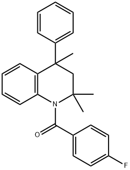 1-[(4-fluorophenyl)carbonyl]-2,2,4-trimethyl-4-phenyl-1,2,3,4-tetrahydroquinoline 结构式