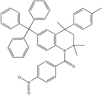 1-({4-nitrophenyl}carbonyl)-2,2,4-trimethyl-4-(4-methylphenyl)-6-(triphenylmethyl)-1,2,3,4-tetrahydroquinoline 结构式