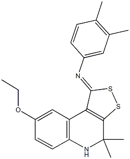 N-(3,4-dimethylphenyl)-N-(8-ethoxy-4,4-dimethyl-4,5-dihydro-1H-[1,2]dithiolo[3,4-c]quinolin-1-ylidene)amine 结构式