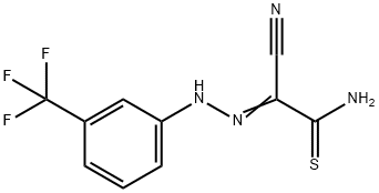 2-cyano-2-{[3-(trifluoromethyl)phenyl]hydrazono}ethanethioamide 结构式