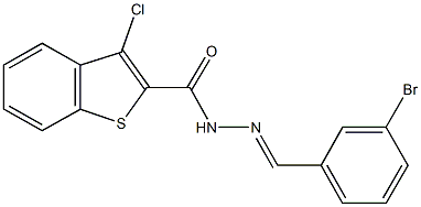 N'-(3-bromobenzylidene)-3-chloro-1-benzothiophene-2-carbohydrazide 结构式