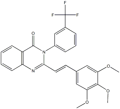 3-[3-(trifluoromethyl)phenyl]-2-[2-(3,4,5-trimethoxyphenyl)vinyl]-4(3H)-quinazolinone 结构式