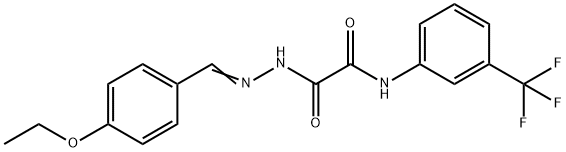 2-[2-(4-ethoxybenzylidene)hydrazino]-2-oxo-N-[3-(trifluoromethyl)phenyl]acetamide 结构式