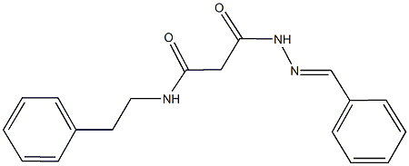 3-(2-benzylidenehydrazino)-3-oxo-N-(2-phenylethyl)propanamide 结构式