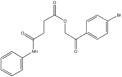 2-(4-bromophenyl)-2-oxoethyl 4-anilino-4-oxobutanoate 结构式