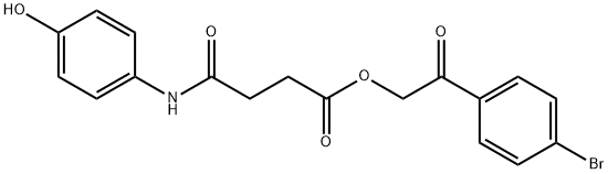 2-(4-bromophenyl)-2-oxoethyl 4-(4-hydroxyanilino)-4-oxobutanoate 结构式