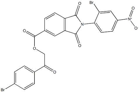2-(4-bromophenyl)-2-oxoethyl 2-{2-bromo-4-nitrophenyl}-1,3-dioxoisoindoline-5-carboxylate 结构式