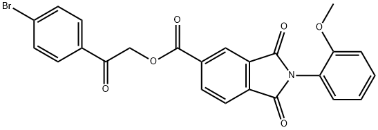 2-(4-bromophenyl)-2-oxoethyl 2-(2-methoxyphenyl)-1,3-dioxoisoindoline-5-carboxylate 结构式