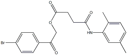 2-(4-bromophenyl)-2-oxoethyl 4-(2,5-dimethylanilino)-4-oxobutanoate 结构式