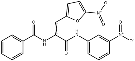 N-(1-({3-nitroanilino}carbonyl)-2-{5-nitro-2-furyl}vinyl)benzamide 结构式