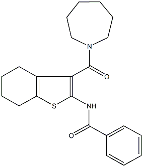 N-[3-(1-azepanylcarbonyl)-4,5,6,7-tetrahydro-1-benzothien-2-yl]benzamide 结构式