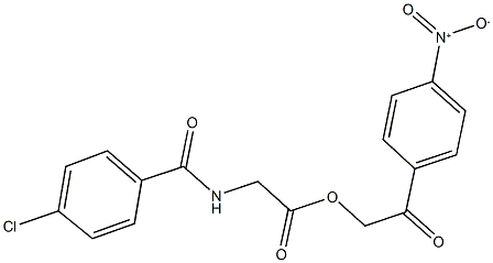 2-{4-nitrophenyl}-2-oxoethyl [(4-chlorobenzoyl)amino]acetate 结构式