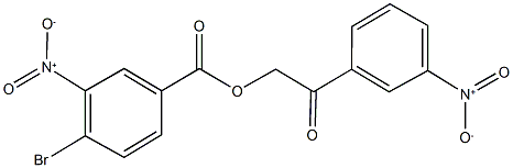 2-{3-nitrophenyl}-2-oxoethyl 4-bromo-3-nitrobenzoate 结构式