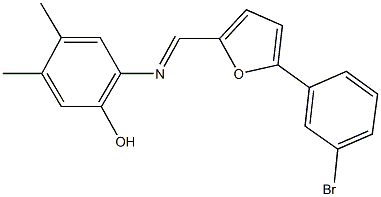 2-({[5-(3-bromophenyl)-2-furyl]methylene}amino)-4,5-dimethylphenol 结构式