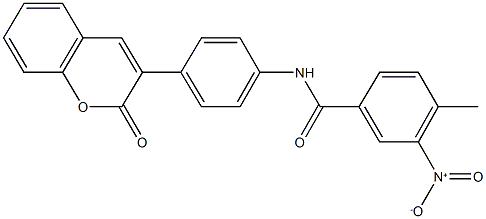 3-nitro-4-methyl-N-[4-(2-oxo-2H-chromen-3-yl)phenyl]benzamide 结构式