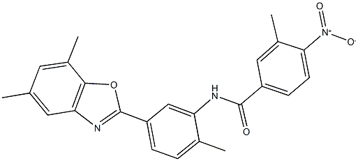 N-[5-(5,7-dimethyl-1,3-benzoxazol-2-yl)-2-methylphenyl]-4-nitro-3-methylbenzamide 结构式