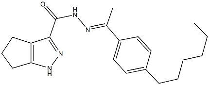 N'-[1-(4-hexylphenyl)ethylidene]-1,4,5,6-tetrahydrocyclopenta[c]pyrazole-3-carbohydrazide 结构式