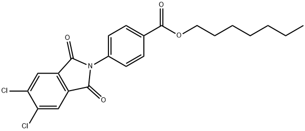 heptyl 4-(5,6-dichloro-1,3-dioxo-1,3-dihydro-2H-isoindol-2-yl)benzoate 结构式